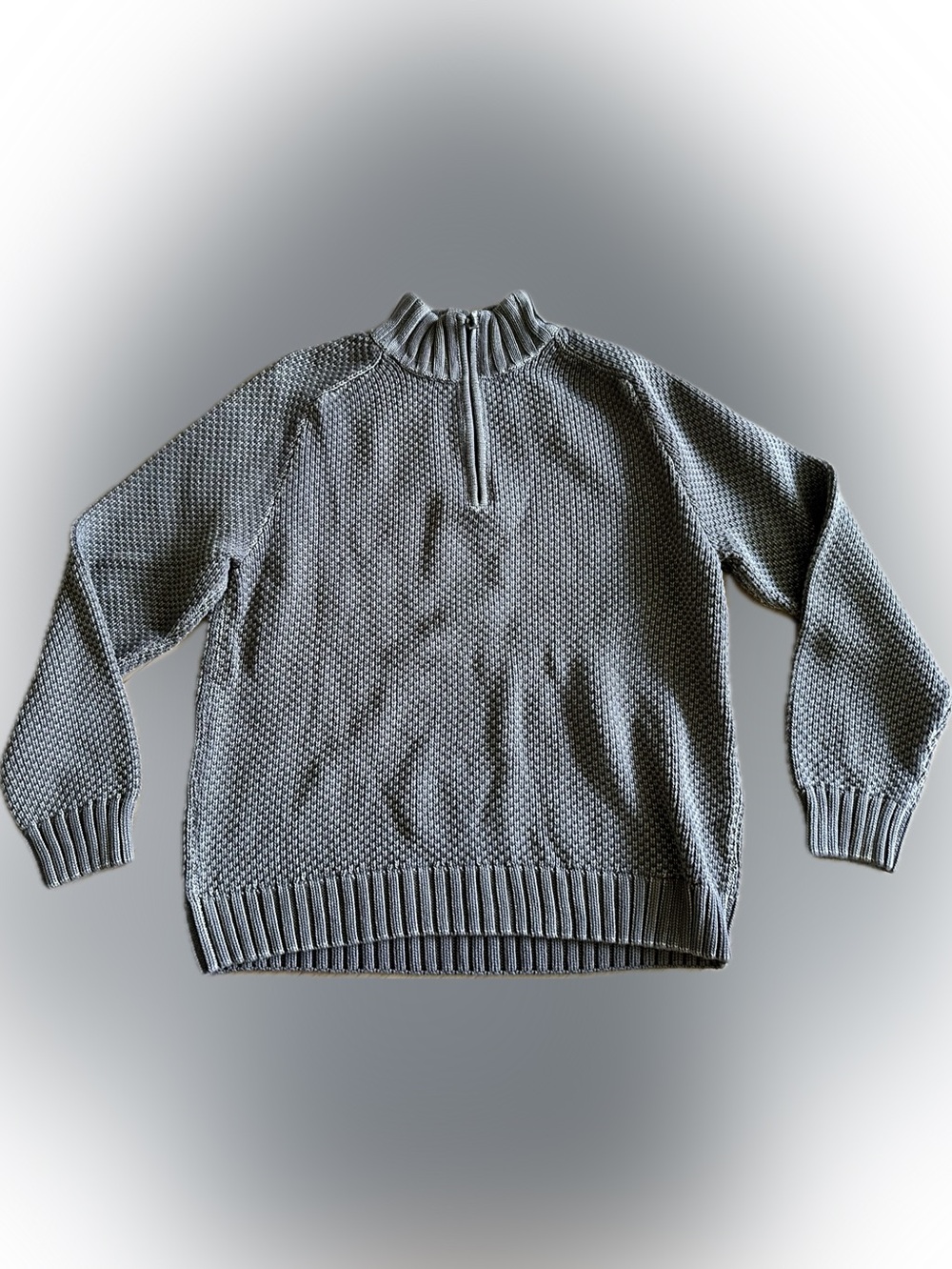 Men's Overland Quarter-Zip Knit Sweater - Greenish Gray